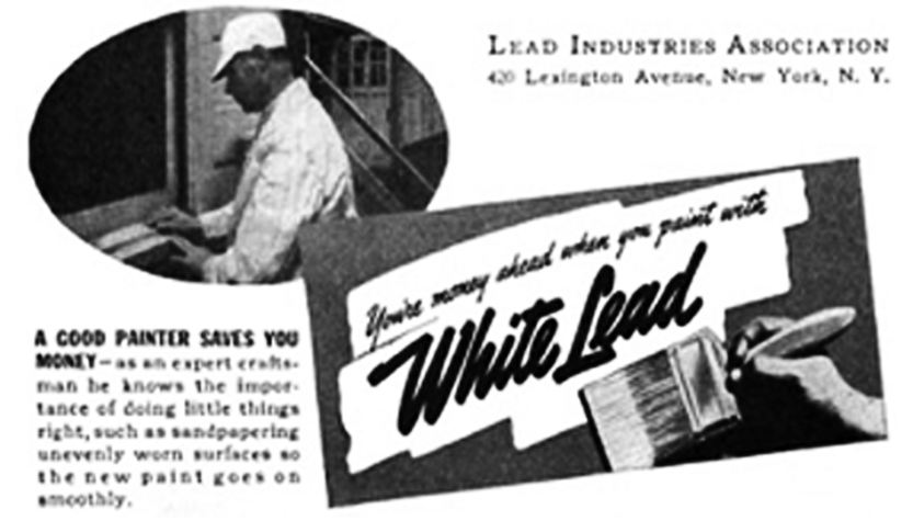 The Lead-Based Paint Poisoning Prevention Act was signed in 1971.  Image of White Lead Paint Advertisement